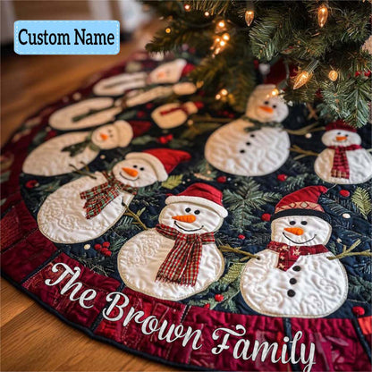 Alpine Joy Personalized Custom Quilted Christmas Tree Skirt VTQ-Myprintsy