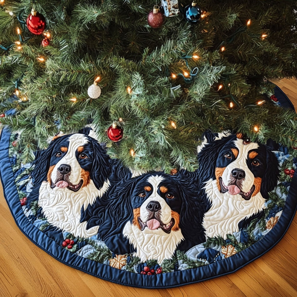 Alpine Protector Quilted Christmas Tree Skirt-Myprintsy