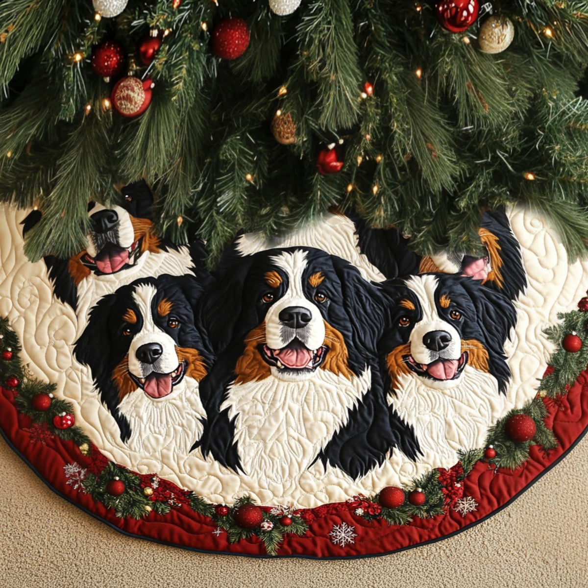 Alpine Ridge Quilted Christmas Tree Skirt-Myprintsy
