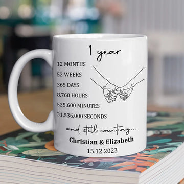 Always Beside You Time Still Counting - Personalized Coffee Mug - Gift For Wedding Anniversary-Myprintsy