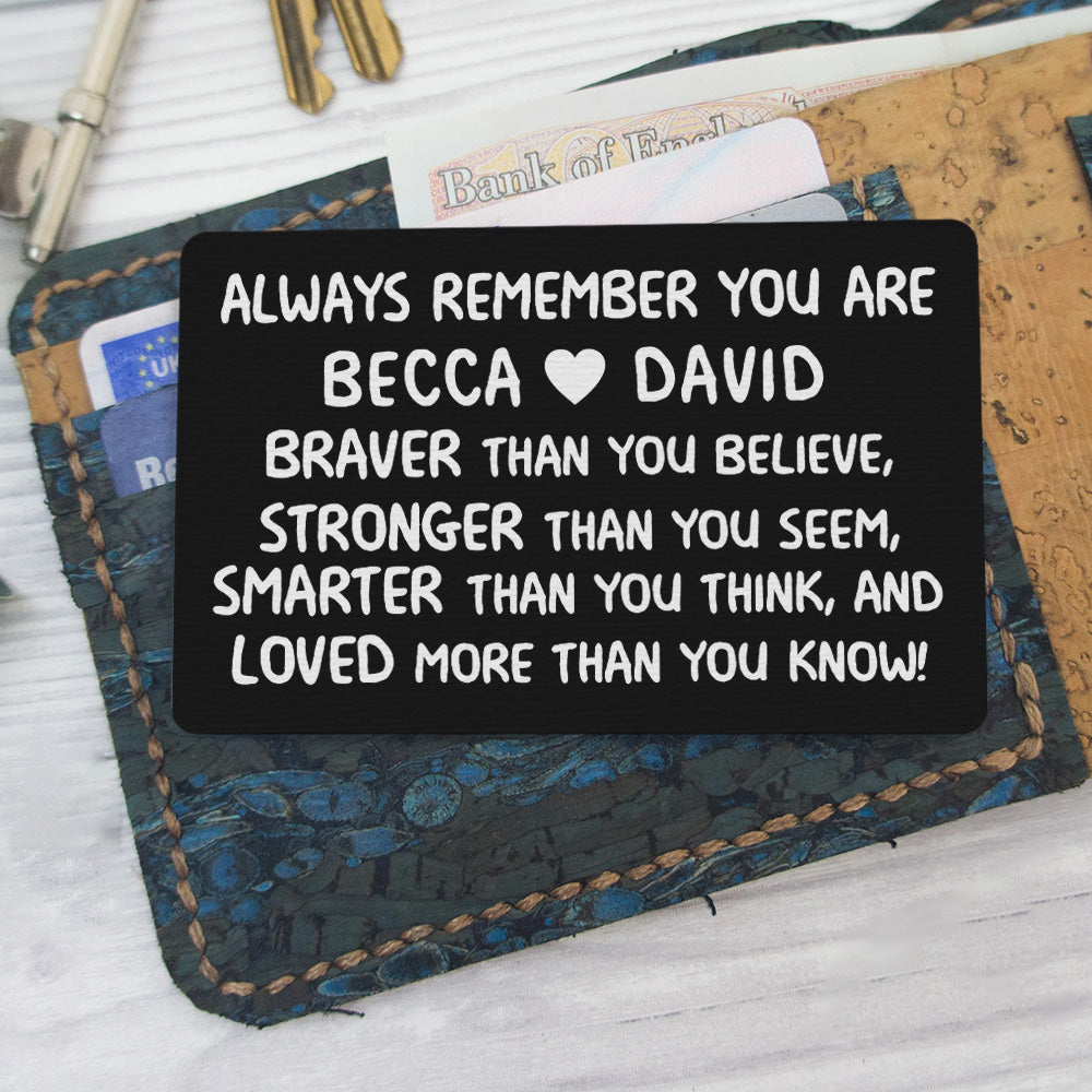Always Remember You are - Personalized Aluminum Wallet Card-Myprintsy