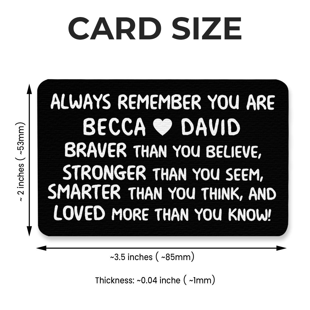 Always Remember You are - Personalized Aluminum Wallet Card-Myprintsy