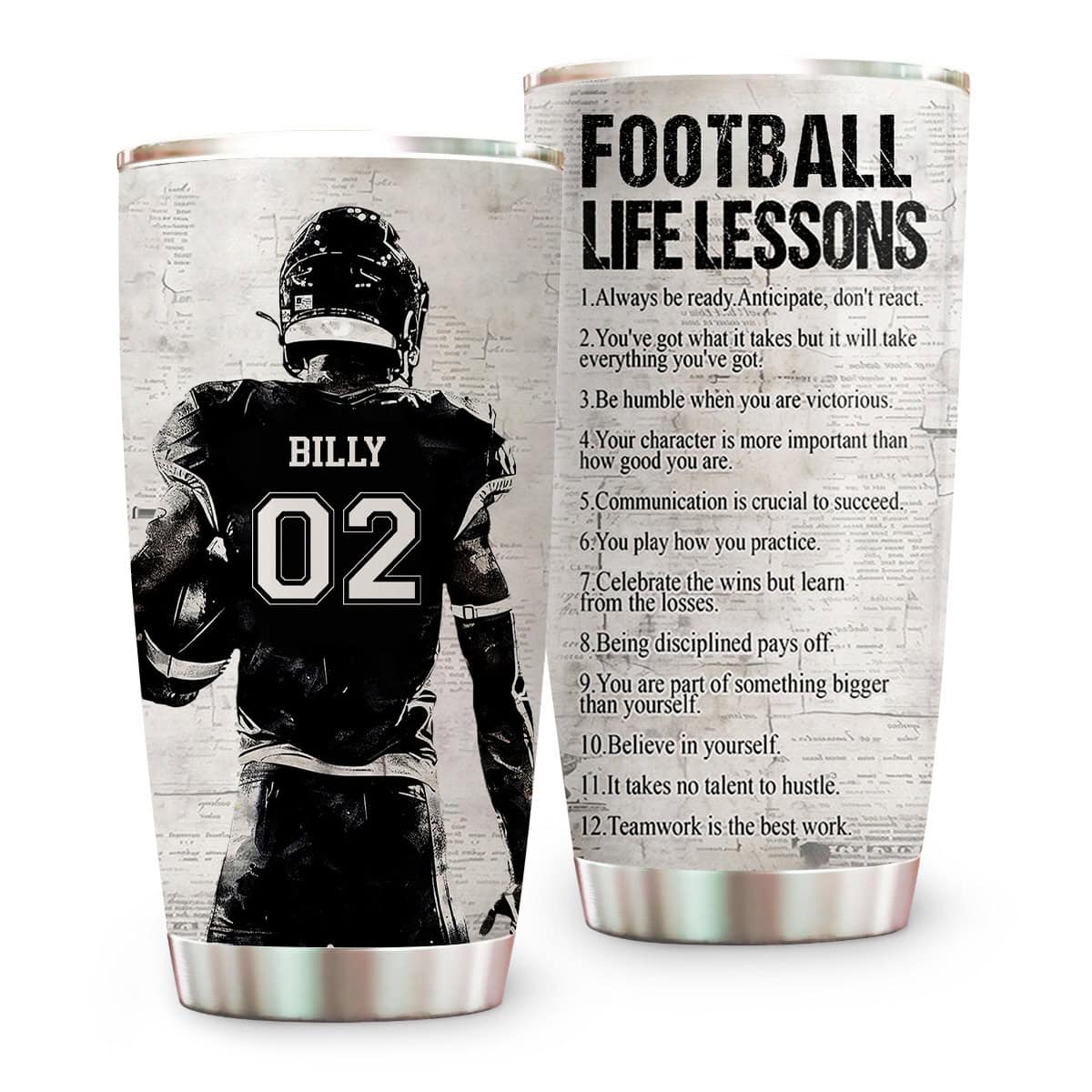 American Football Life Lessons - Personalized Tumbler Cup - Gift For American Football Lovers-Myprintsy