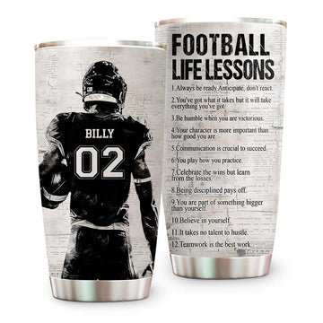 American Football Life Lessons - Personalized Tumbler Cup - Gift For American Football Lovers-Myprintsy