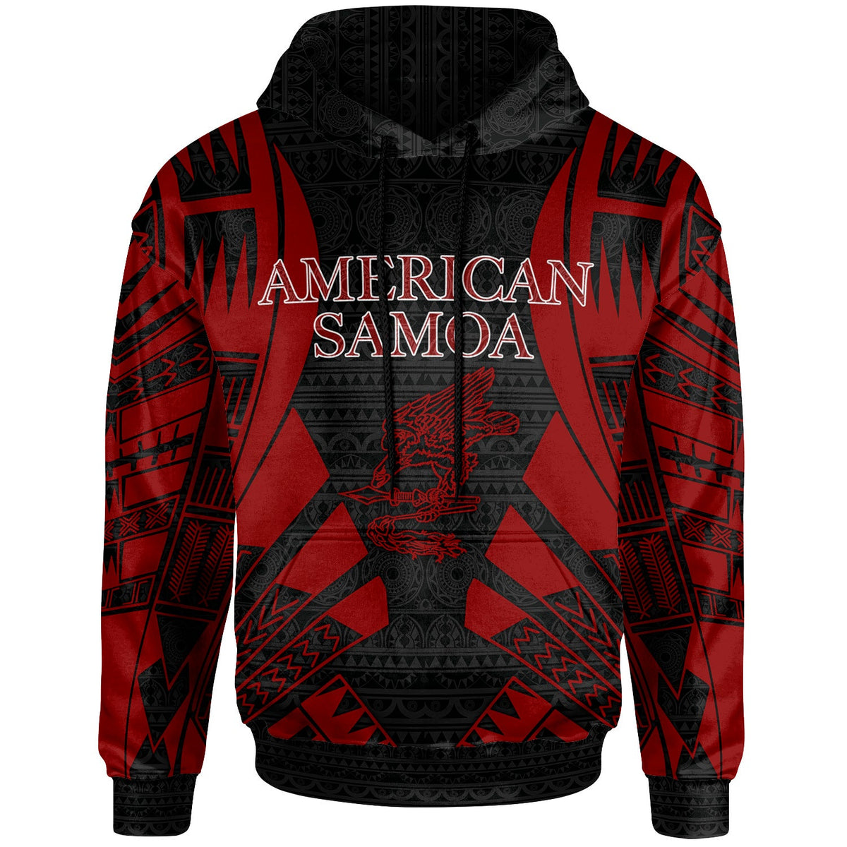American Samoa All Over Hoodie - Tattoo Red Version-Myprintsy