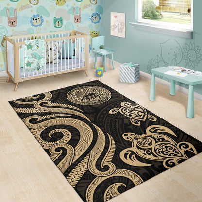 American Samoa Area Rug - Gold Tentacle Turtle-Myprintsy