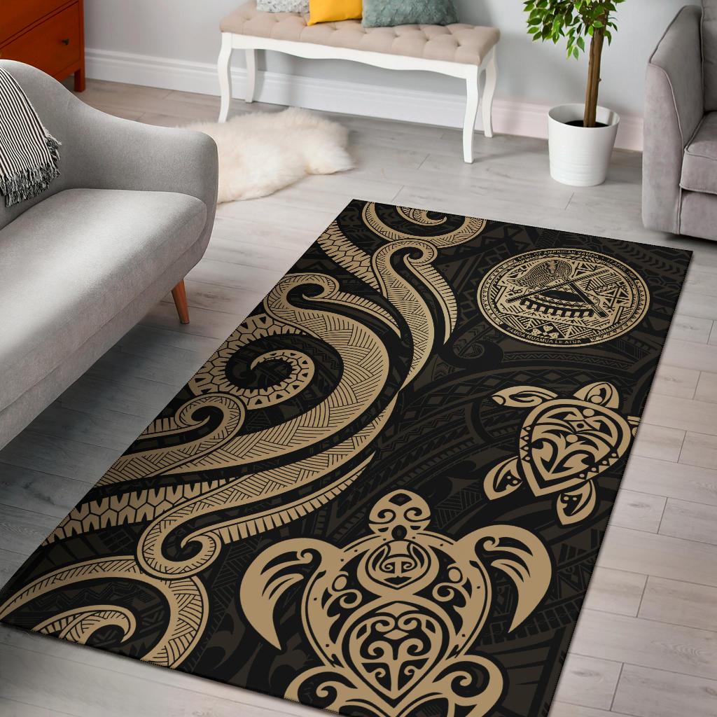 American Samoa Area Rug - Gold Tentacle Turtle-Myprintsy