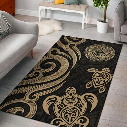 American Samoa Area Rug - Gold Tentacle Turtle-Myprintsy
