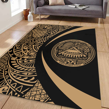 American Samoa Area Rug Lauhala Gold Circle Style-Myprintsy