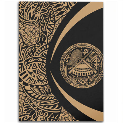 American Samoa Area Rug Lauhala Gold Circle Style-Myprintsy