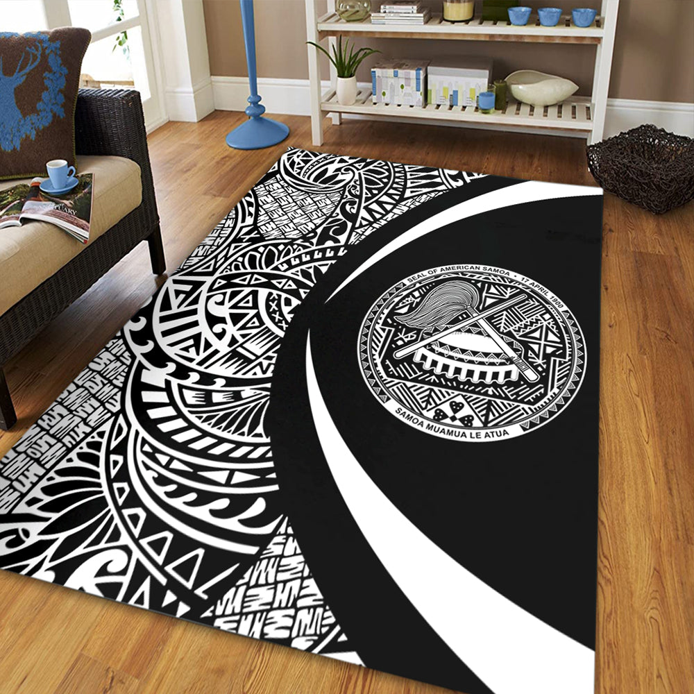 American Samoa Area Rug Lauhala White Circle Style-Myprintsy