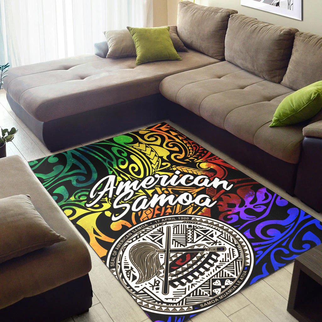 American Samoa Area Rug - Rainbow Polynesian Pattern-Myprintsy