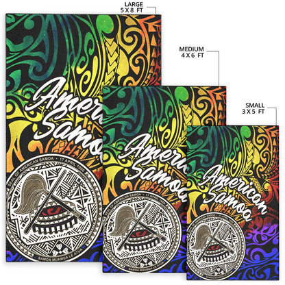 American Samoa Area Rug - Rainbow Polynesian Pattern-Myprintsy
