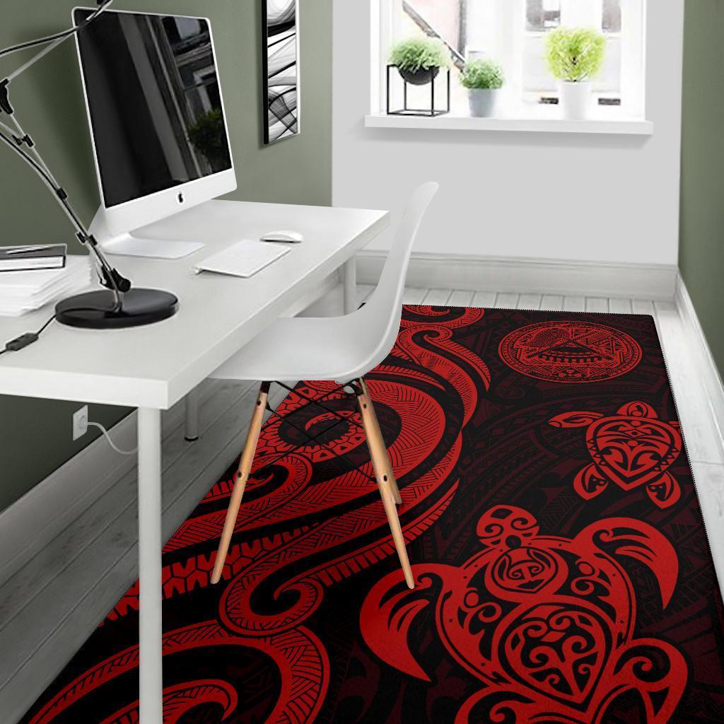 American Samoa Area Rug - Red Tentacle Turtle-Myprintsy