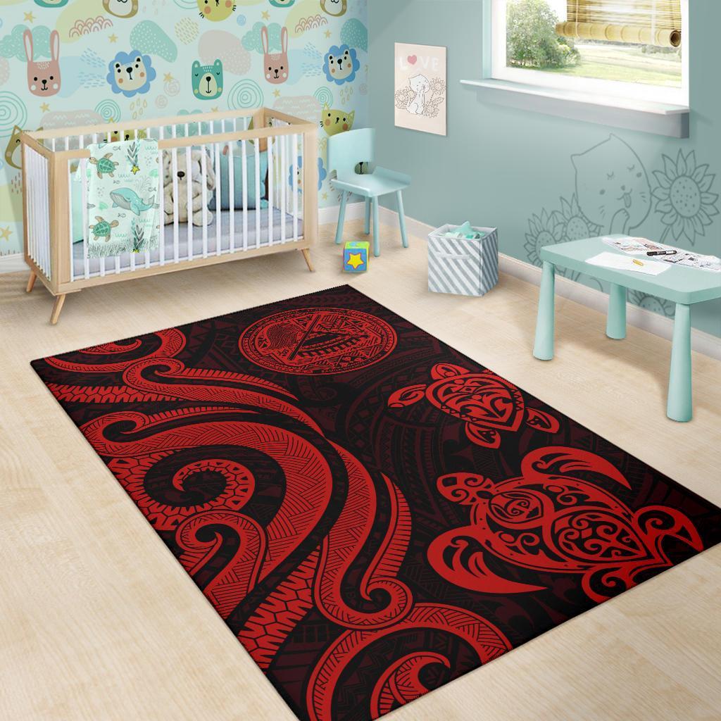 American Samoa Area Rug - Red Tentacle Turtle-Myprintsy