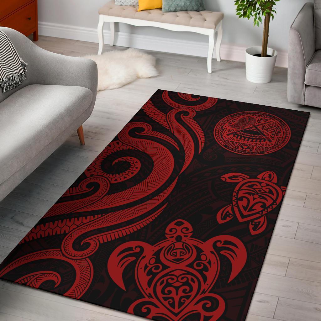 American Samoa Area Rug - Red Tentacle Turtle-Myprintsy