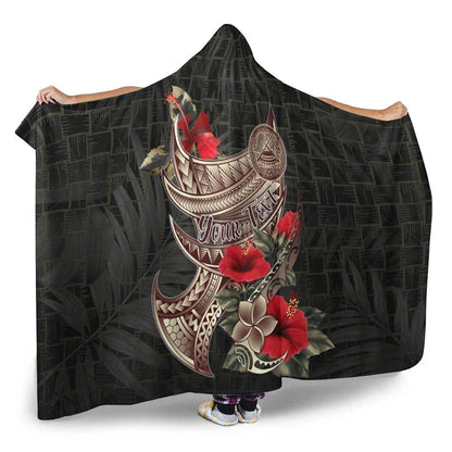 American Samoa Custom Personalised Hooded Blanket - Polynesian Tribal Vintage Style-Myprintsy