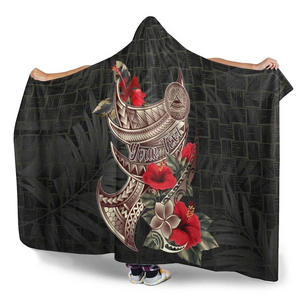 American Samoa Custom Personalised Hooded Blanket - Polynesian Tribal Vintage Style-Myprintsy