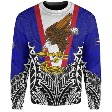 American Samoa Custom Personalised Sweatshirt American Samoa Flag With Eagle Style-Myprintsy