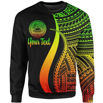 American Samoa Custom Personalised Sweatshirt - Reggae Polynesian Tentacle Tribal Pattern-Myprintsy