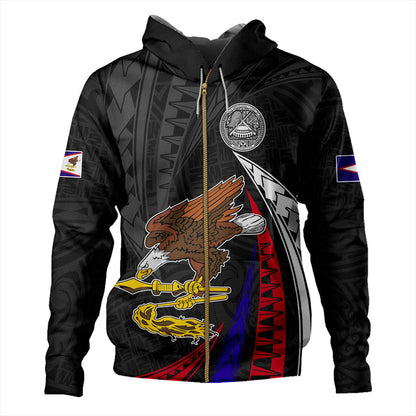 American Samoa Hoodie Polynesia Tribal Wave-Myprintsy