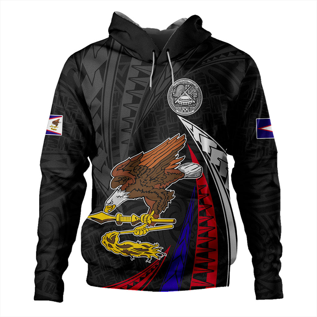 American Samoa Hoodie Polynesia Tribal Wave-Myprintsy