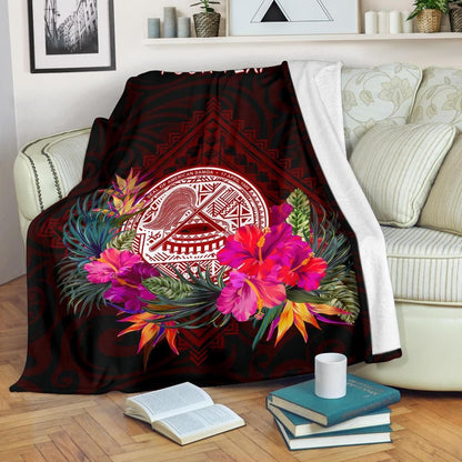 American Samoa Personalised Premium Blanket - Coat Of Arm With Polynesian Patterns-Myprintsy
