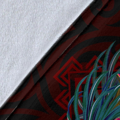 American Samoa Personalised Premium Blanket - Coat Of Arm With Polynesian Patterns-Myprintsy