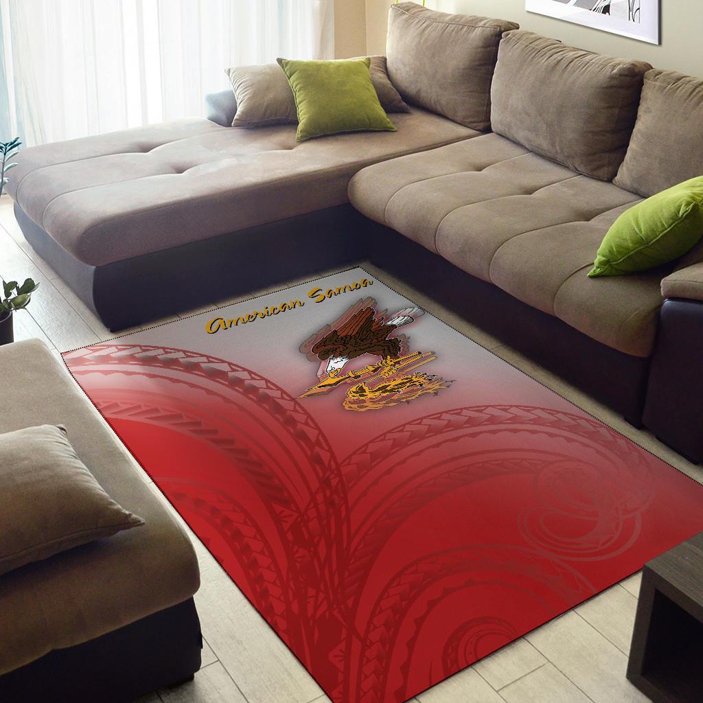 American Samoa Polynesian Area Rug - Bald Eagle (Red)-Myprintsy