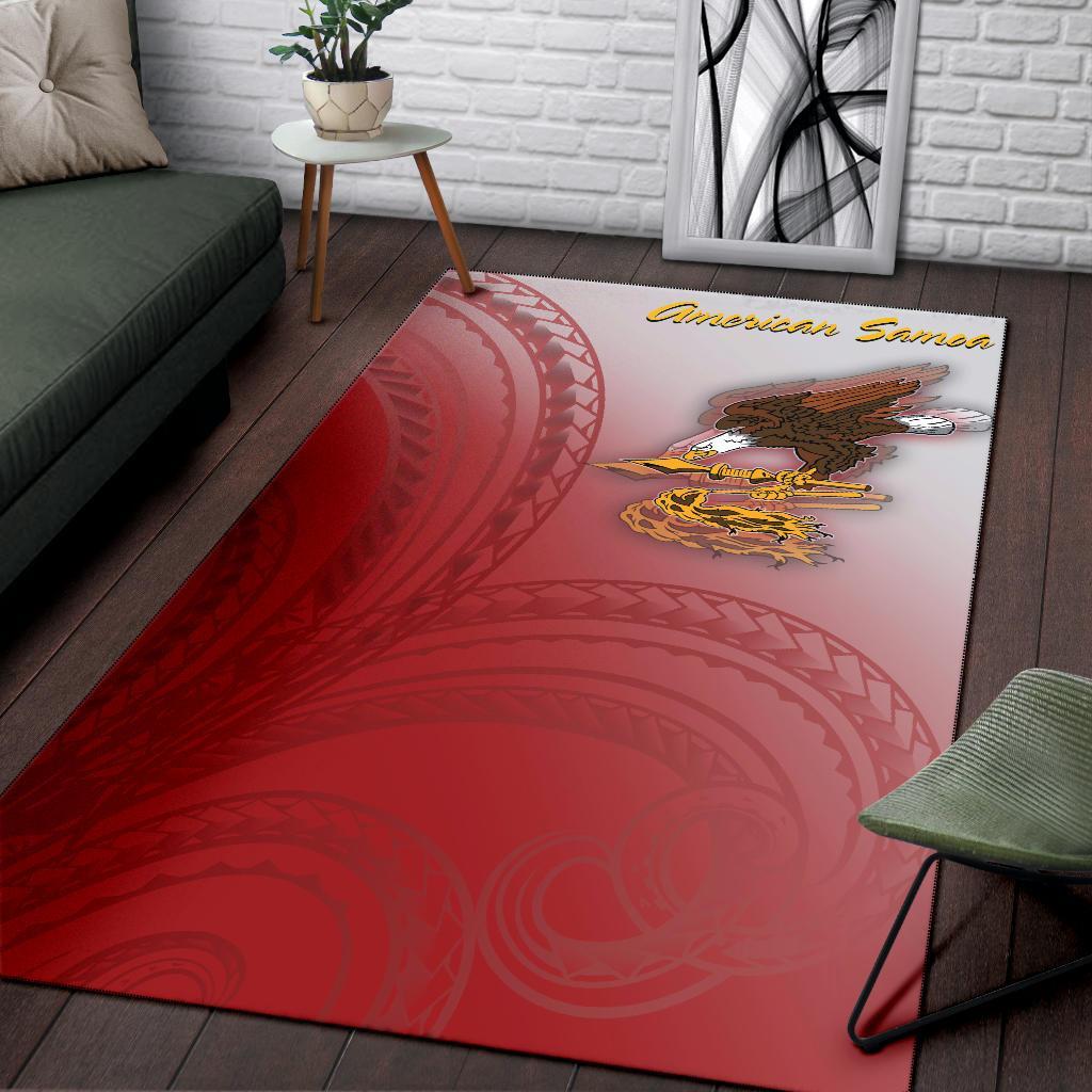American Samoa Polynesian Area Rug - Bald Eagle (Red)-Myprintsy