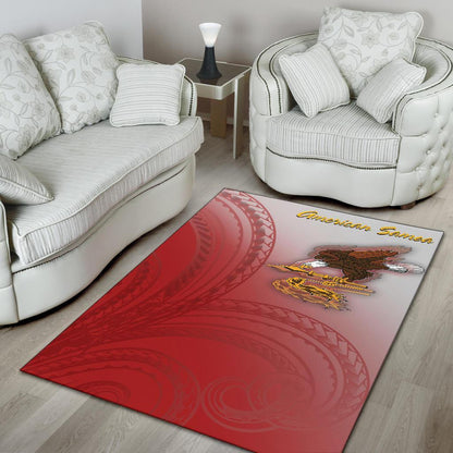 American Samoa Polynesian Area Rug - Bald Eagle (Red)-Myprintsy