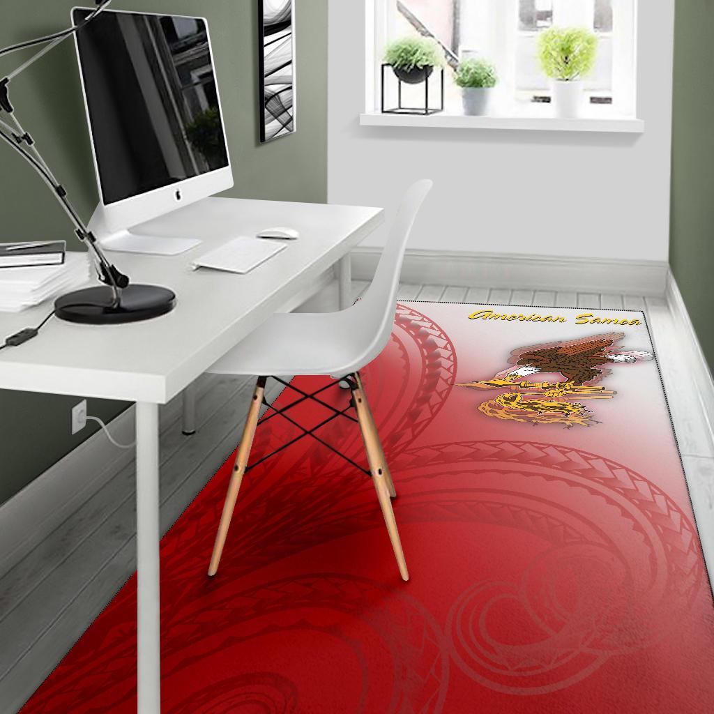 American Samoa Polynesian Area Rug - Bald Eagle (Red)-Myprintsy