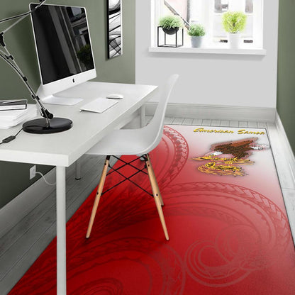 American Samoa Polynesian Area Rug - Bald Eagle (Red)-Myprintsy