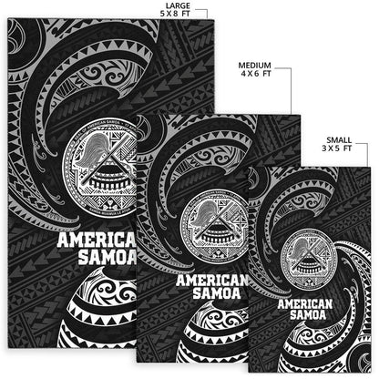 American Samoa Polynesian Area Rug - White Tribal Wave-Myprintsy
