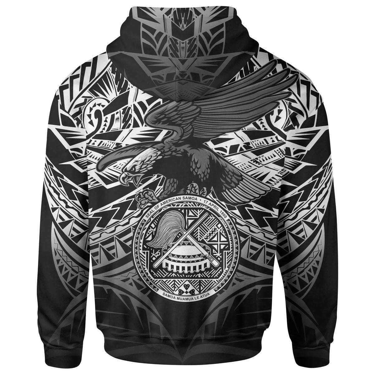 American Samoa Polynesian Hoodie - Eagle Tribal Pattern-Myprintsy