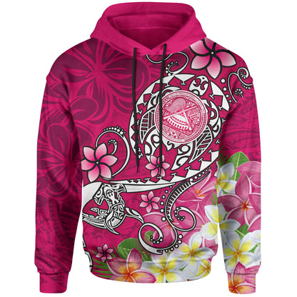 American Samoa Polynesian Kid Hoodie - Turtle Plumeria (Pink)-Myprintsy