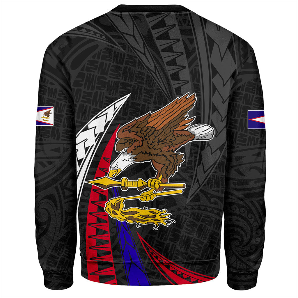 American Samoa Sweatshirt Polynesia Tribal Wave
