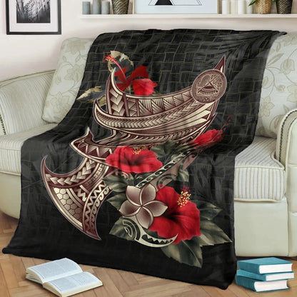 American Samoa Premium Blanket - Polynesian Tribal Vintage Style-Myprintsy