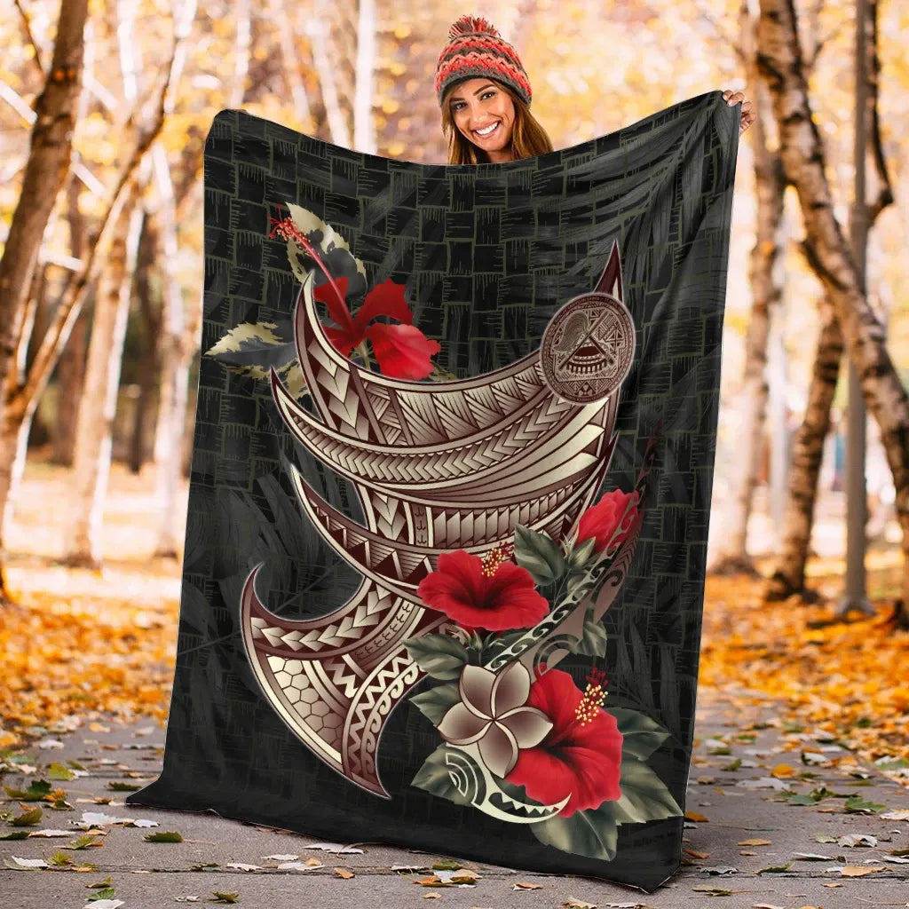 American Samoa Premium Blanket - Polynesian Tribal Vintage Style-Myprintsy