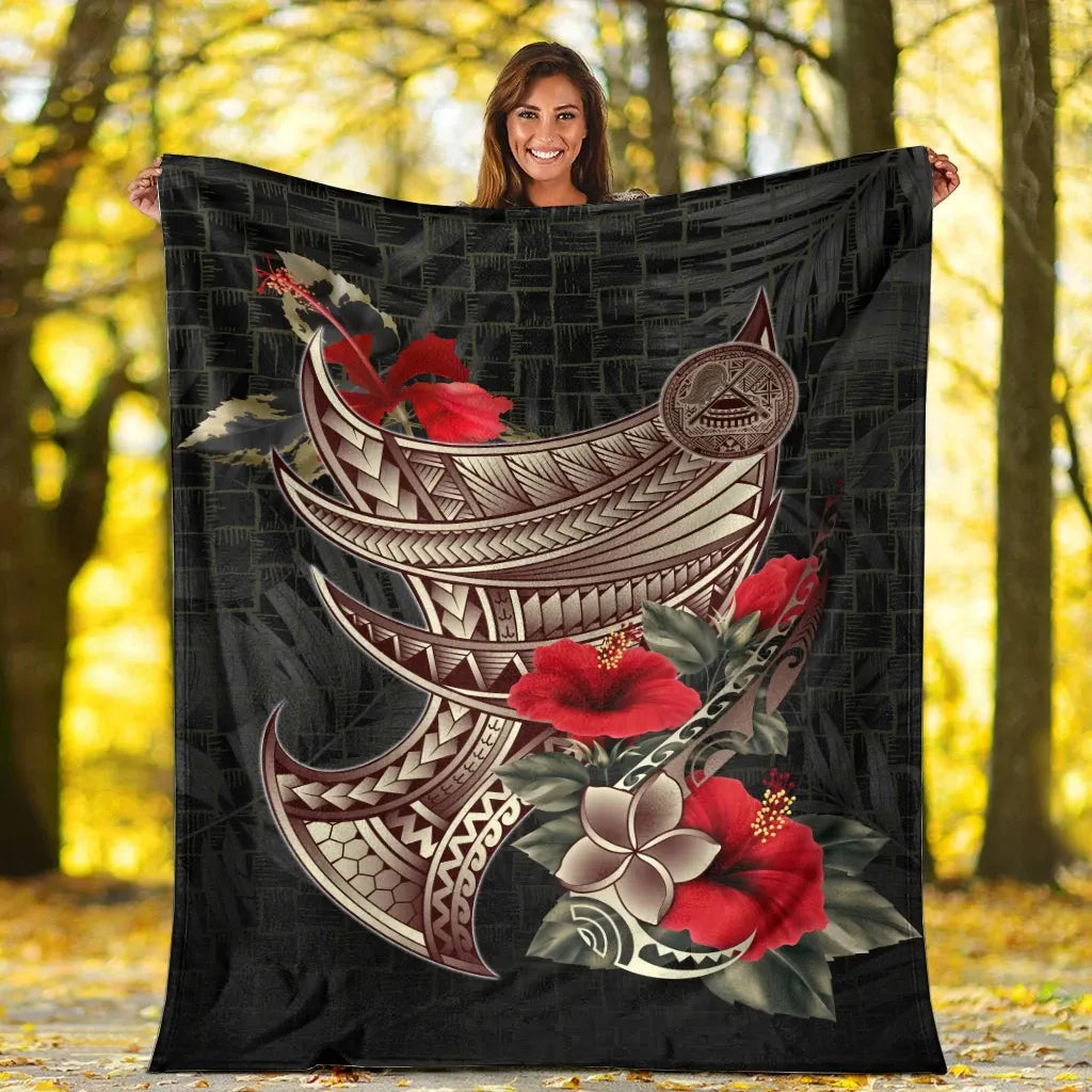 American Samoa Premium Blanket - Polynesian Tribal Vintage Style-Myprintsy