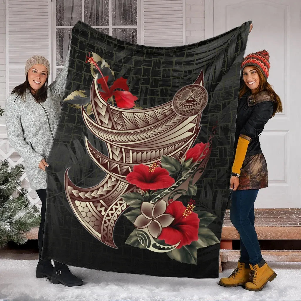 American Samoa Premium Blanket - Polynesian Tribal Vintage Style-Myprintsy