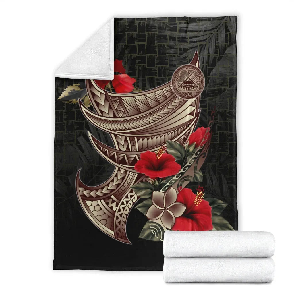 American Samoa Premium Blanket - Polynesian Tribal Vintage Style-Myprintsy