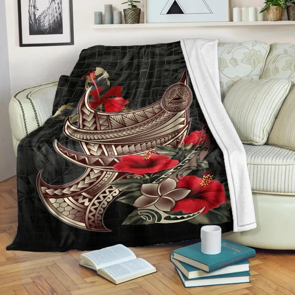 American Samoa Premium Blanket - Polynesian Tribal Vintage Style-Myprintsy