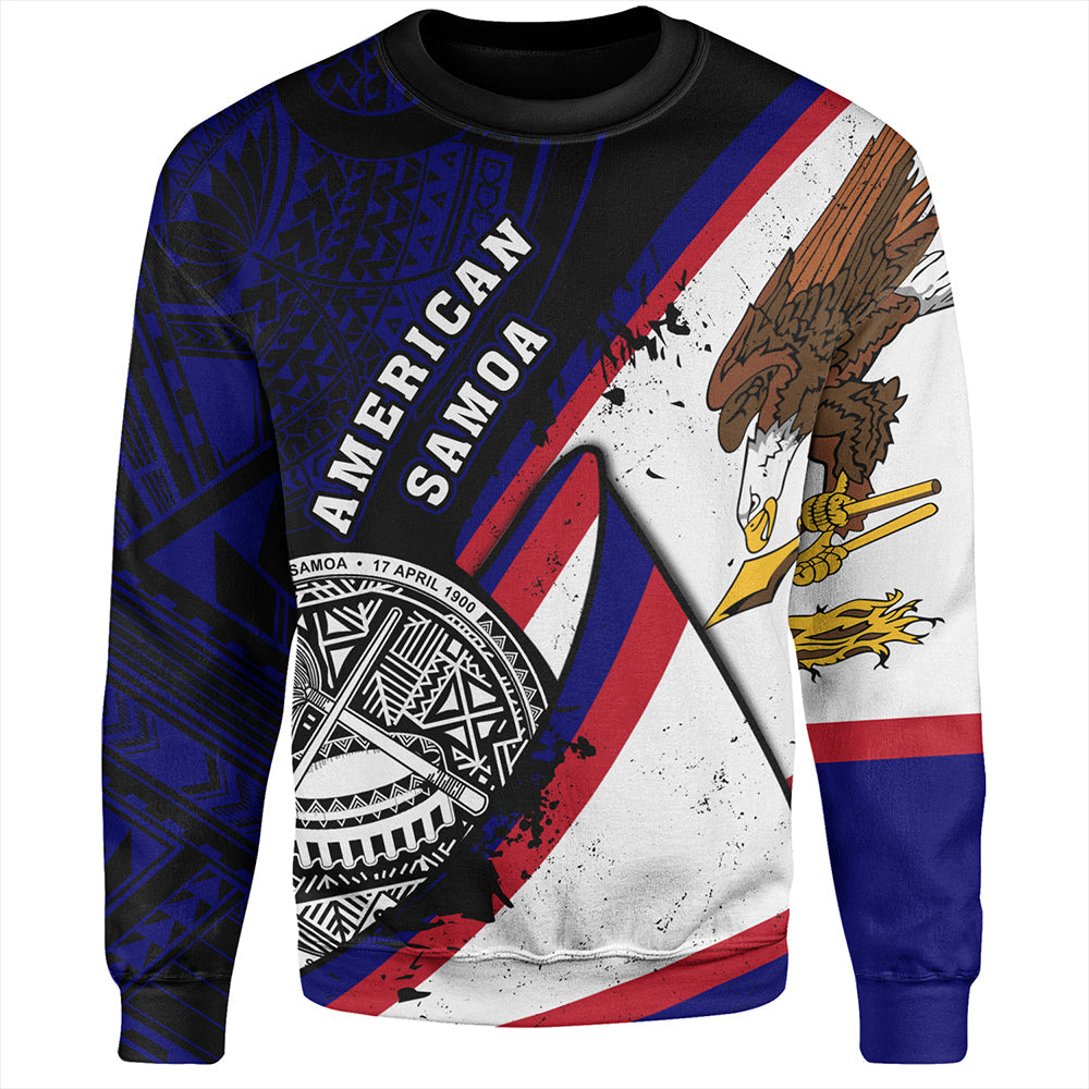 American Samoa Sweatshirt Polynesia Flag Shoul Style-Myprintsy