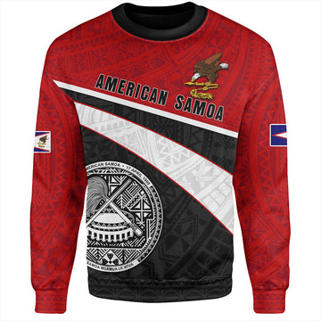 American Samoa Sweatshirt Polynesian Curve Style-Myprintsy