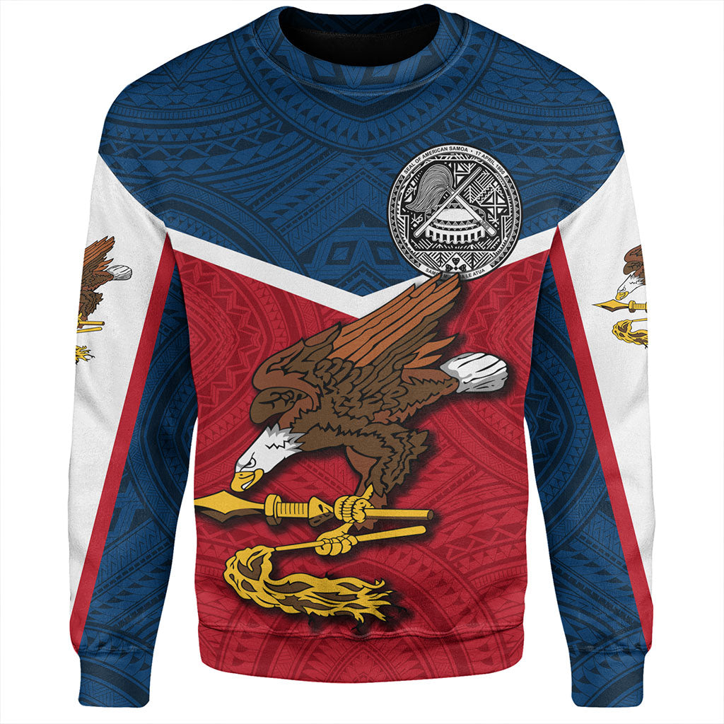 American Samoa Sweatshirt Samoa Tribal Flag Sport Style-Myprintsy