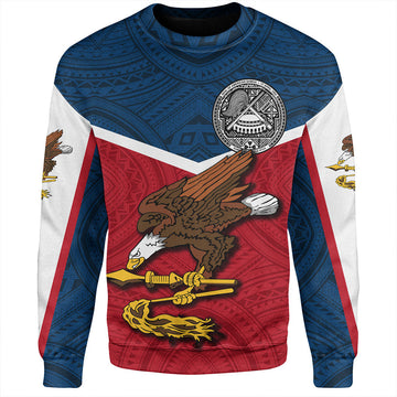 American Samoa Sweatshirt Samoa Tribal Flag Sport Style-Myprintsy
