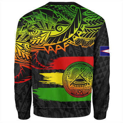 American Samoa Sweatshirt Tribal Polynesian Grunge Reggae-Myprintsy