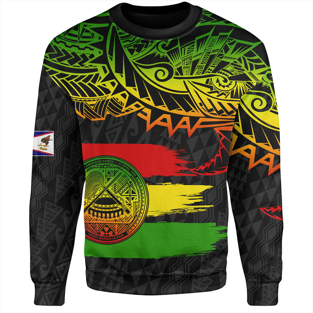 American Samoa Sweatshirt Tribal Polynesian Grunge Reggae-Myprintsy