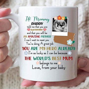 An Amazing Mother You Are My Hero Already The World's Best Mum Mug - Personalized Sonogram Mug-Myprintsy